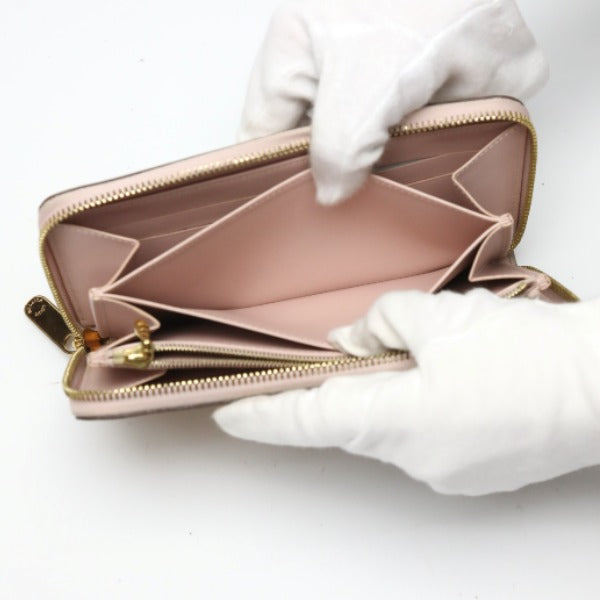 LOUIS VUITTON Long Wallet Purse M90076 Monogram Vernis Rose Angelique Zip Around Vernis Zippy wallet Women Used Authentic