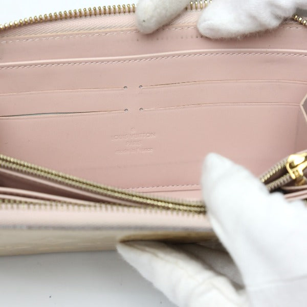 LOUIS VUITTON Long Wallet Purse M90076 Monogram Vernis Rose Angelique Zip Around Vernis Zippy wallet Women Used Authentic