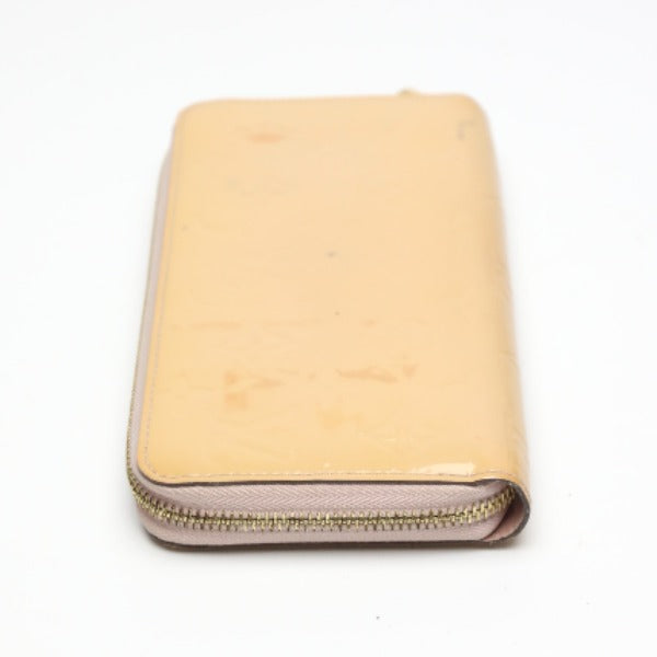 LOUIS VUITTON Long Wallet Purse M90076 Monogram Vernis Rose Angelique Zip Around Vernis Zippy wallet Women Used Authentic