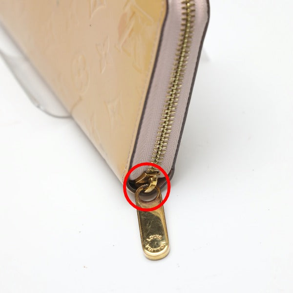 LOUIS VUITTON Long Wallet Purse M90076 Monogram Vernis Rose Angelique Zip Around Vernis Zippy wallet Women Used Authentic