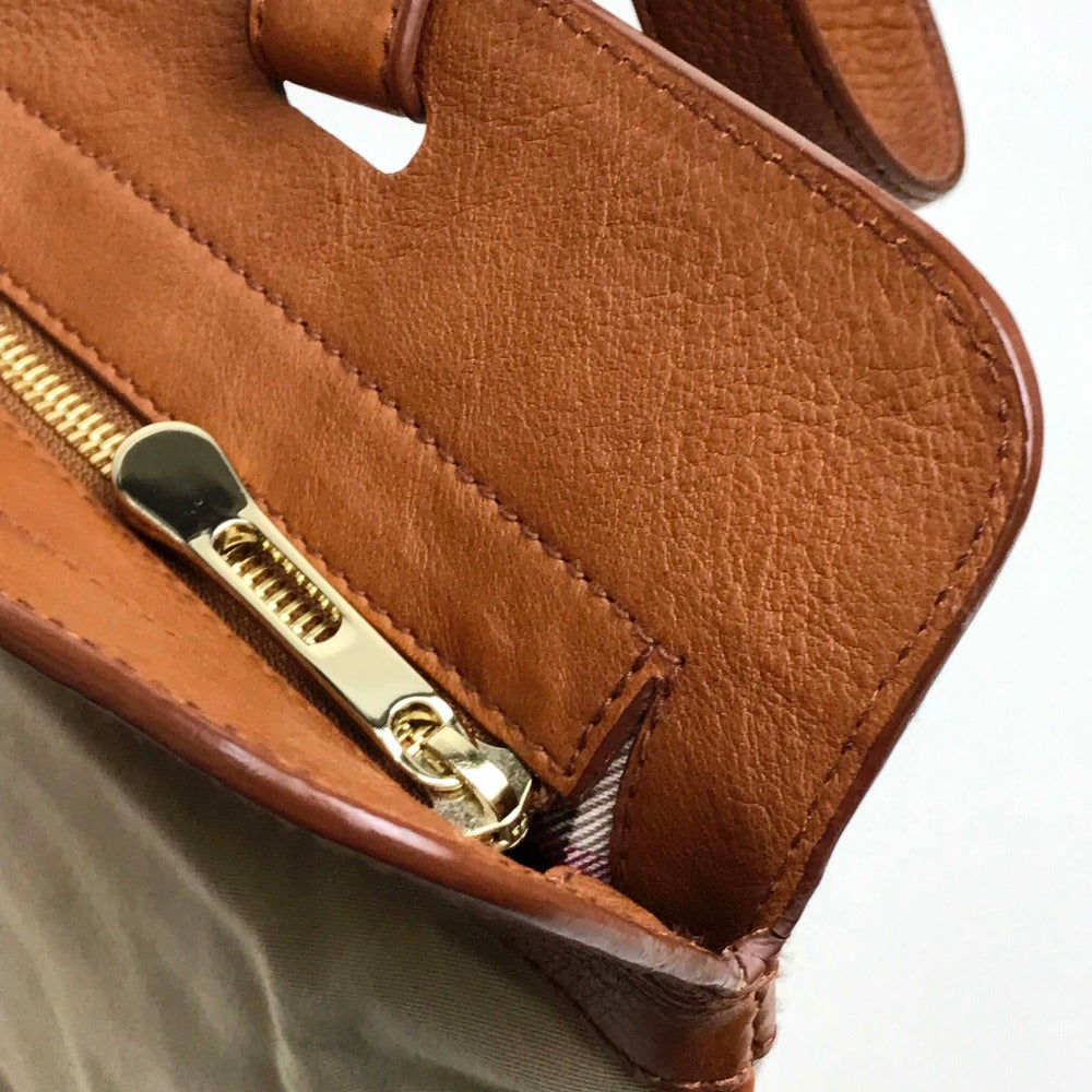 BURBERRY Tote Bag Canvas / leather beige Bag Women(Unisex) Used Authentic