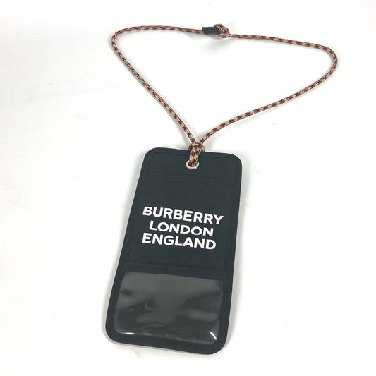 BURBERRY Pouch Nylon black Neck With Strap logo mens Used Authentic