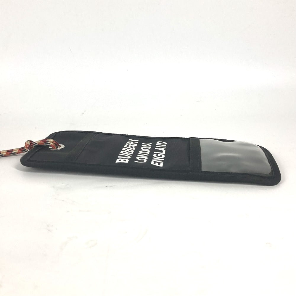 BURBERRY Pouch Nylon black Neck With Strap logo mens Used Authentic