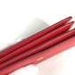 BURBERRY Folded wallet leather Red TB Women Used Authentic