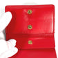 BURBERRY Folded wallet leather Red TB Women Used Authentic