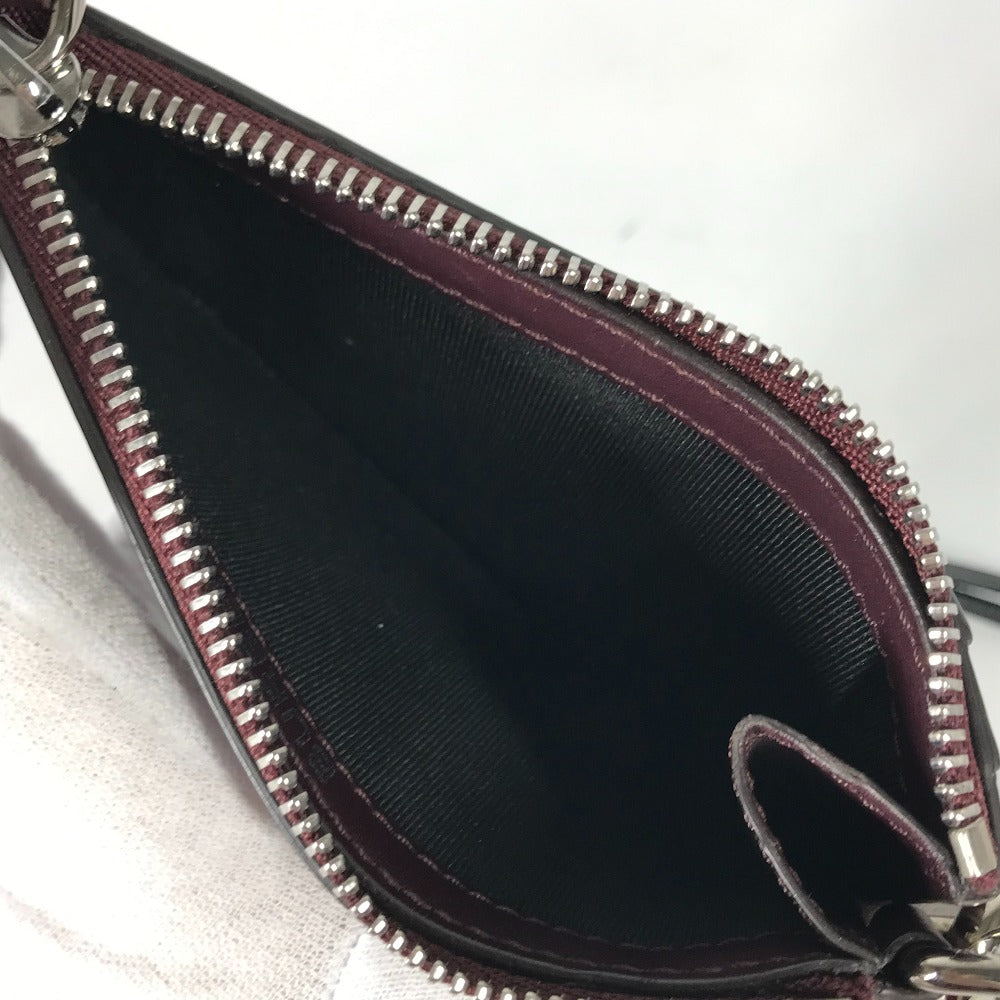 BURBERRY Coin case leather Purple Wallet Coin Pocket With TB strap mens Used Authentic