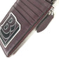 BURBERRY Coin case leather Purple Wallet Coin Pocket With TB strap mens Used Authentic