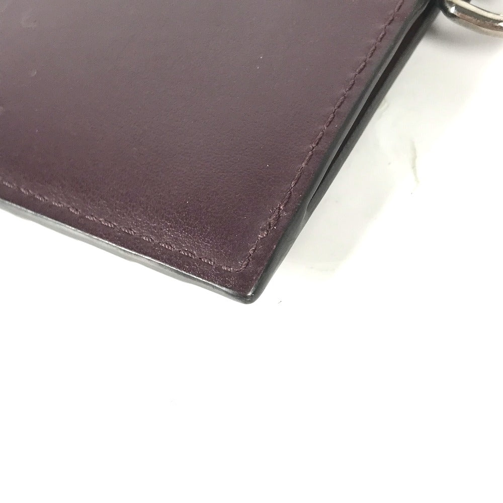 BURBERRY Coin case leather Purple Wallet Coin Pocket With TB strap mens Used Authentic