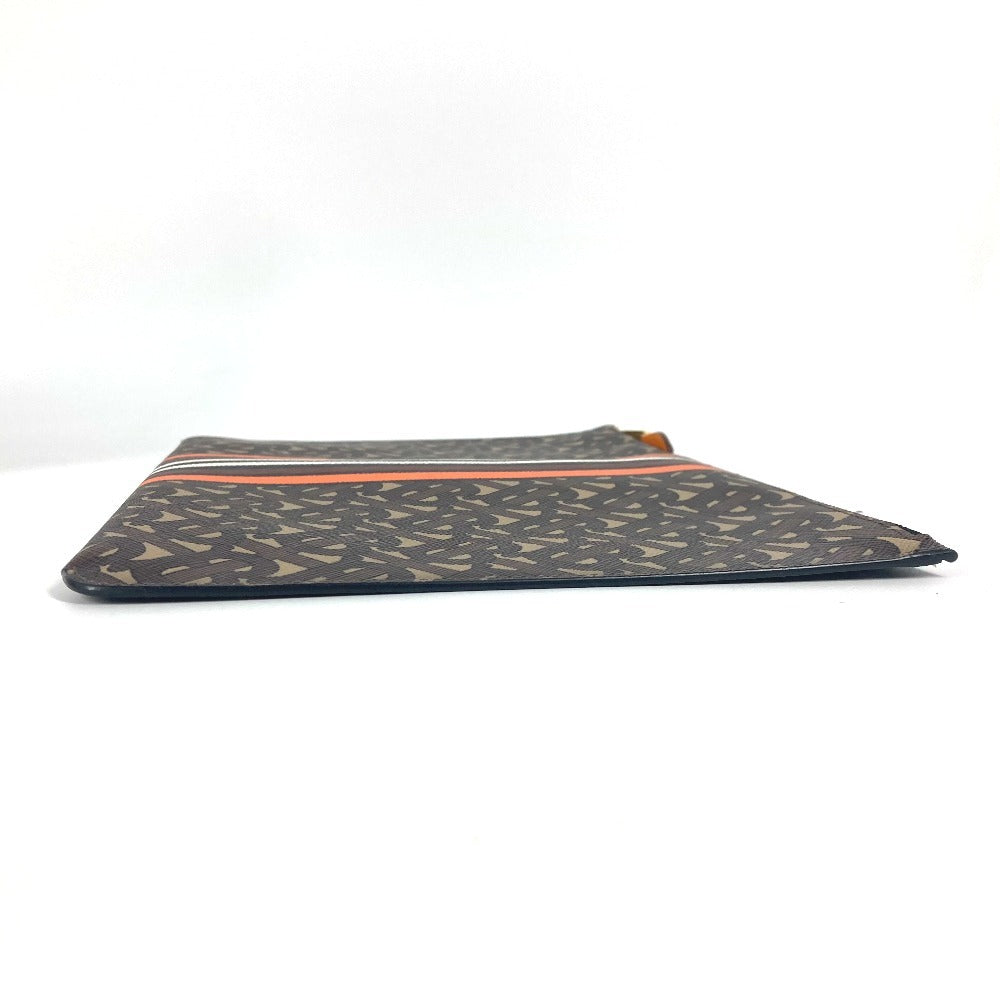 BURBERRY Clutch bag leather Brown TB logo unisex(Unisex) Used Authentic