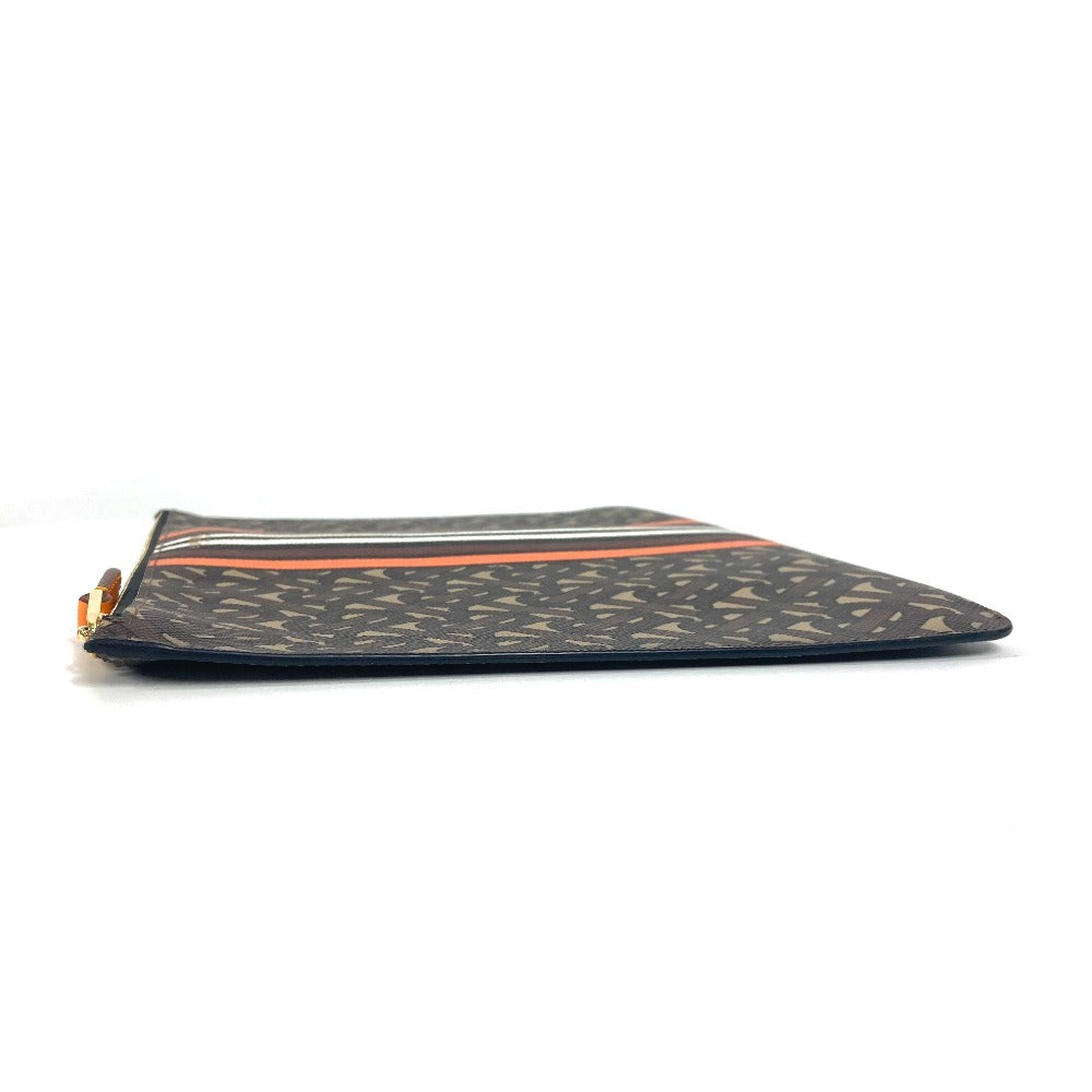 BURBERRY Clutch bag leather Brown TB logo unisex(Unisex) Used Authentic