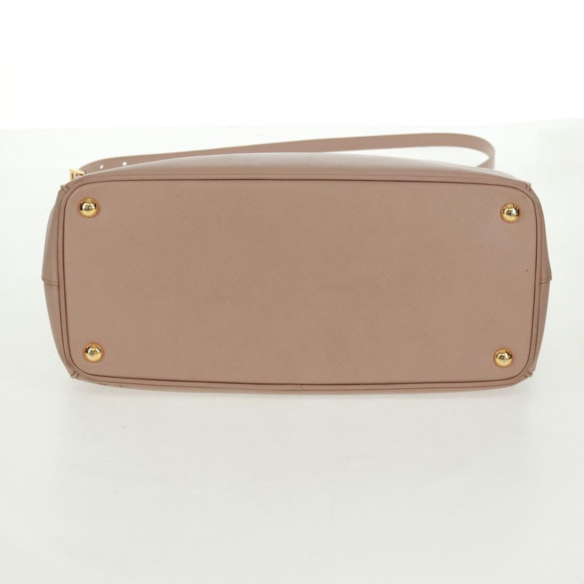 PRADA Two Way Hand Bag Saffiano Leather Pink Gold