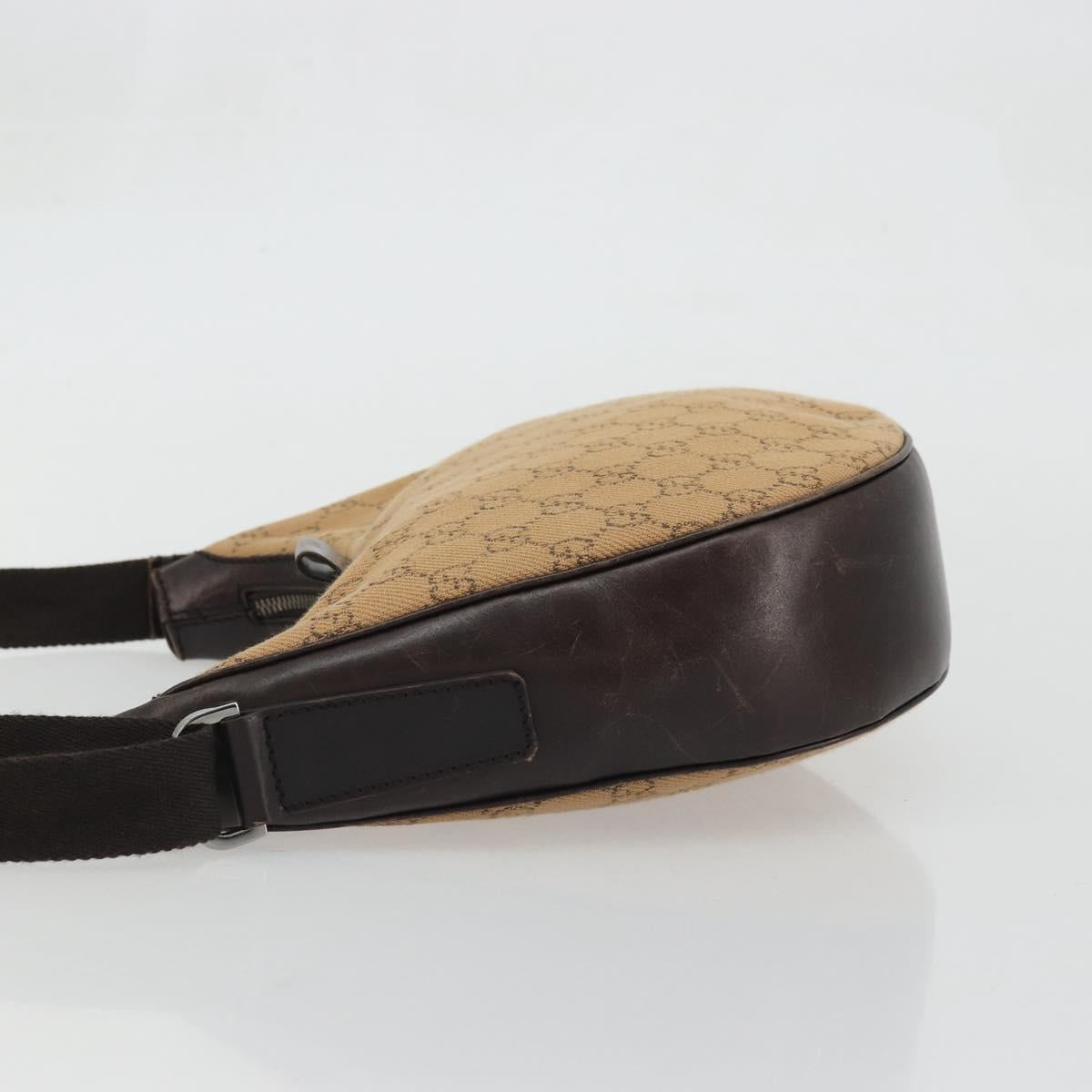 GUCCI GG Canvas Shoulder Bag Brown