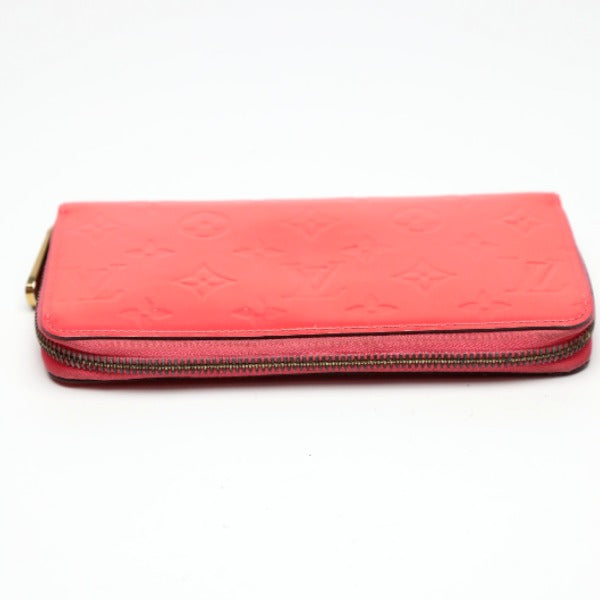 LOUIS VUITTON Long Wallet Purse M93202 Monogram Vernis Rose rich Zip Around Vernis Zippy wallet Women Used Authentic