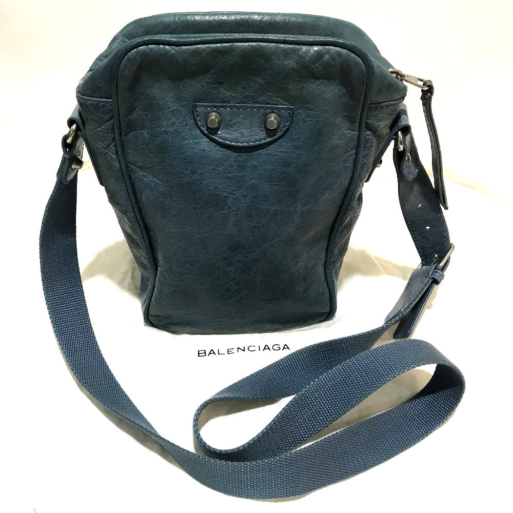 BALENCIAGA Shoulder Bag 272861 leather Light blue Crossbody Classic reporter mens(Unisex) Used Authentic