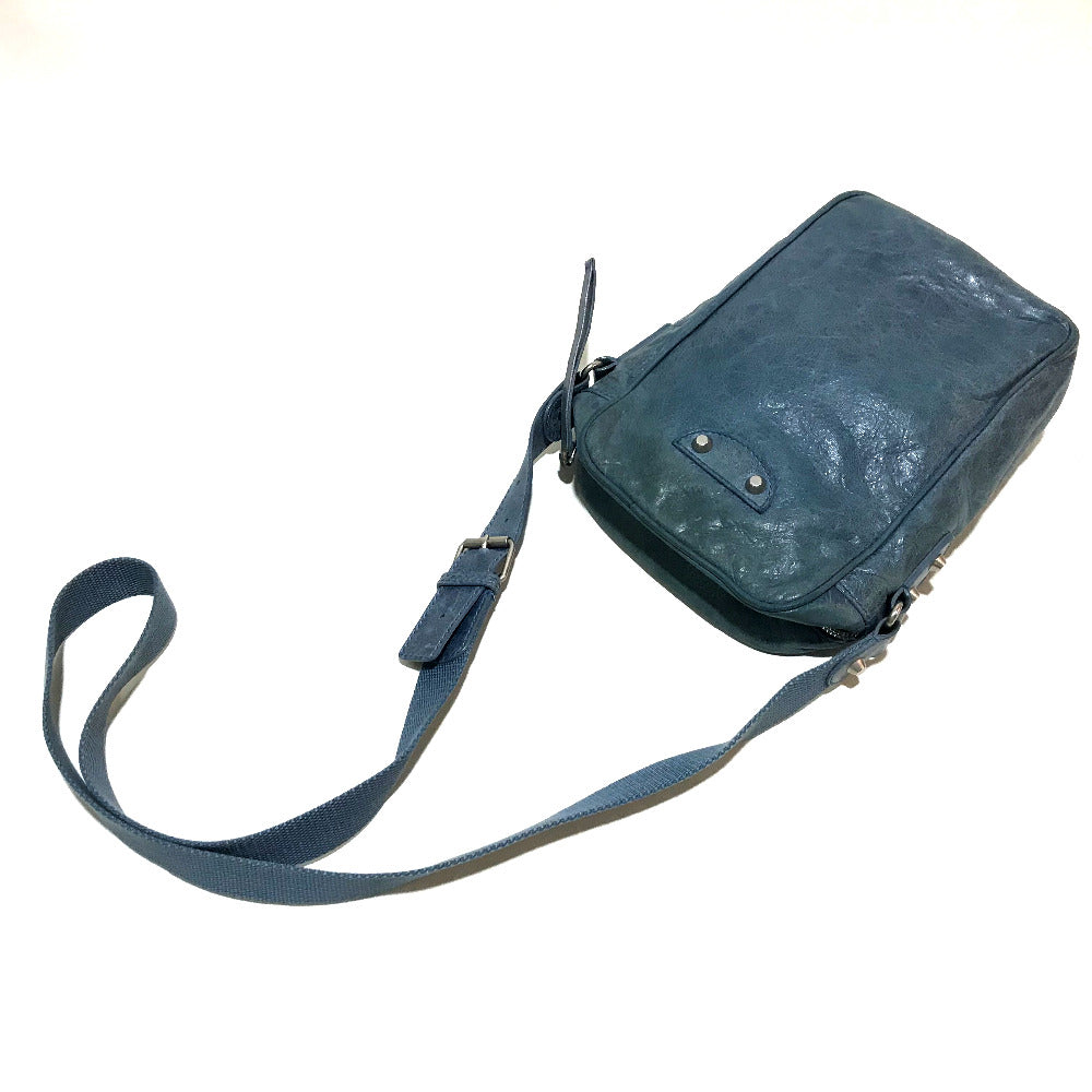 BALENCIAGA Shoulder Bag 272861 leather Light blue Crossbody Classic reporter mens(Unisex) Used Authentic