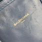 BALENCIAGA Tote Bag 443096 leather Navy Bazaar Shopper S Women Used Authentic