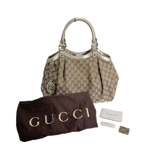 GUCCI Tote Bag 211944 GG canvas beige GG canvas Sukey bag