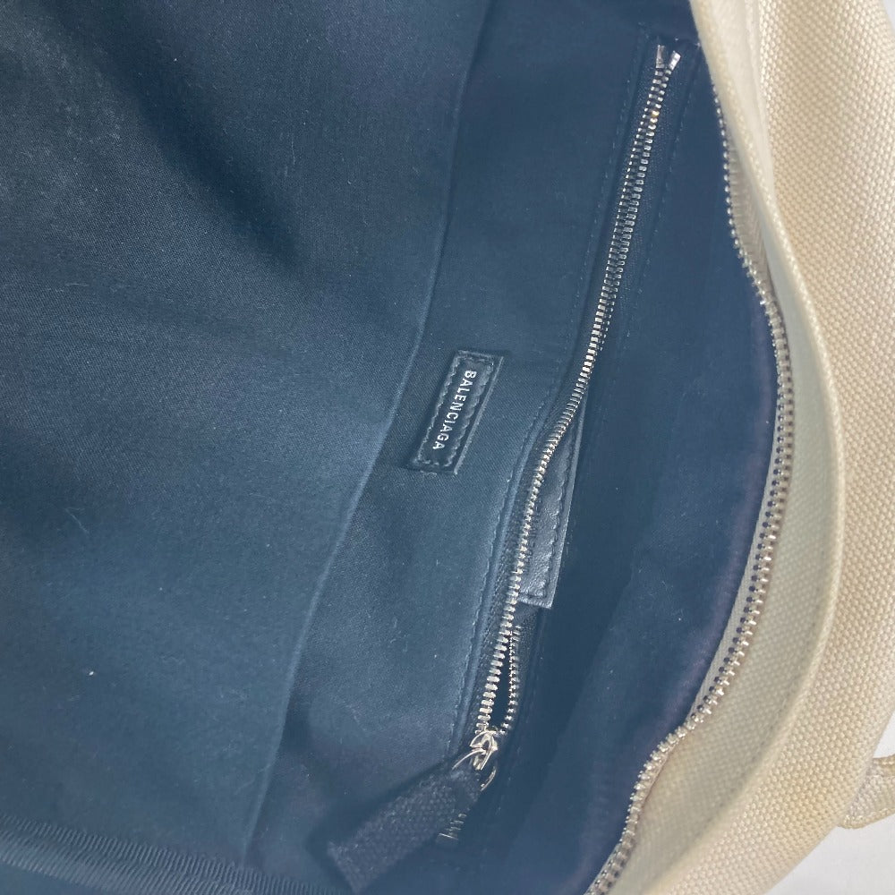 BALENCIAGA Backpack 552374 canvas white Everyday logo mens(Unisex) Used Authentic