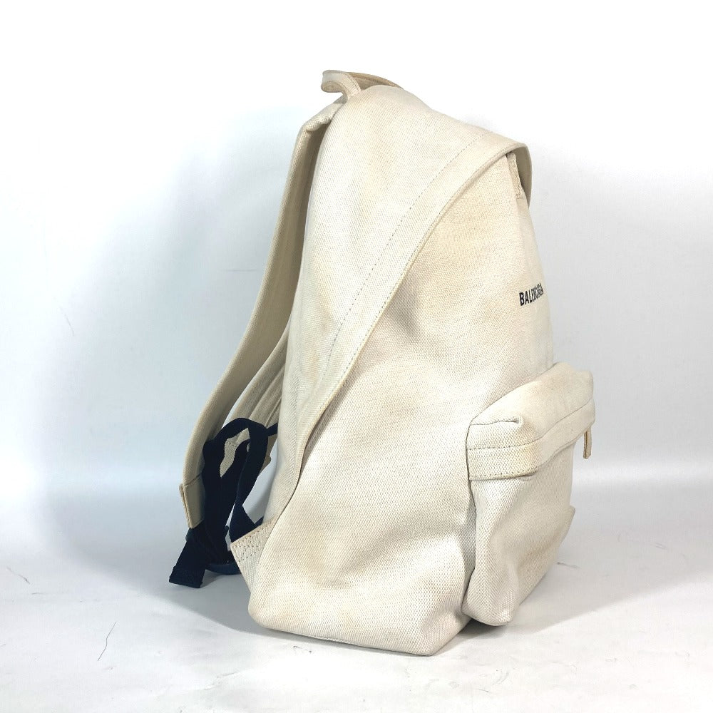 BALENCIAGA Backpack 552374 canvas white Everyday logo mens(Unisex) Used Authentic