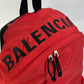 BALENCIAGA Backpack 507460 Nylon Red Bicolor Bag Wheel logo mens Used Authentic