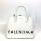BALENCIAGA Handbag 550645 leather white Bicolor Bag Ville top handle S Women Used Authentic