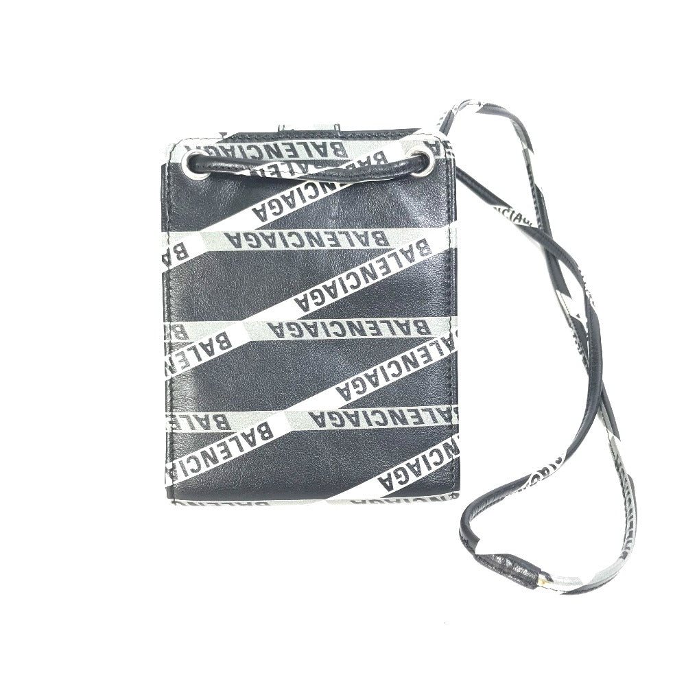 BALENCIAGA Shoulder Bag 541567 leather black Pouch Pochette Wallet Explorer Shoulder Wallet mens Used Authentic