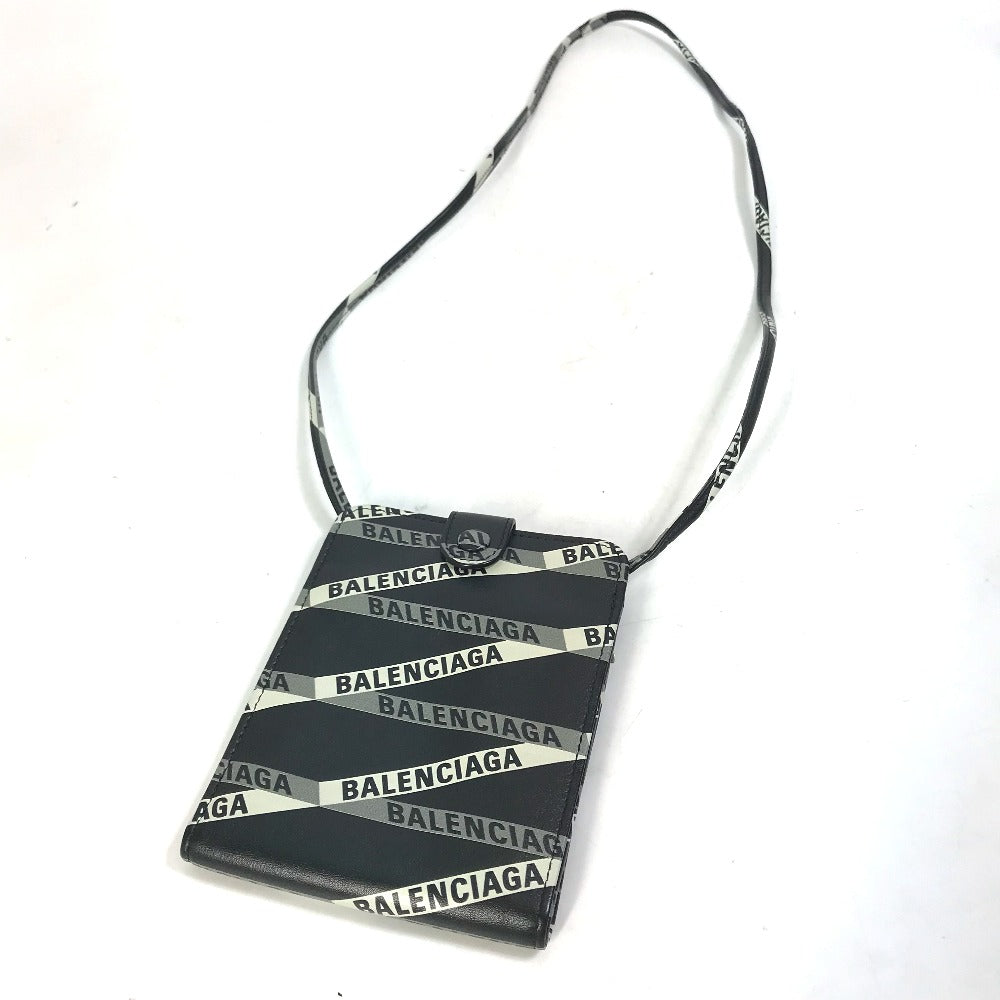 BALENCIAGA Shoulder Bag 541567 leather black Pouch Pochette Wallet Explorer Shoulder Wallet mens Used Authentic
