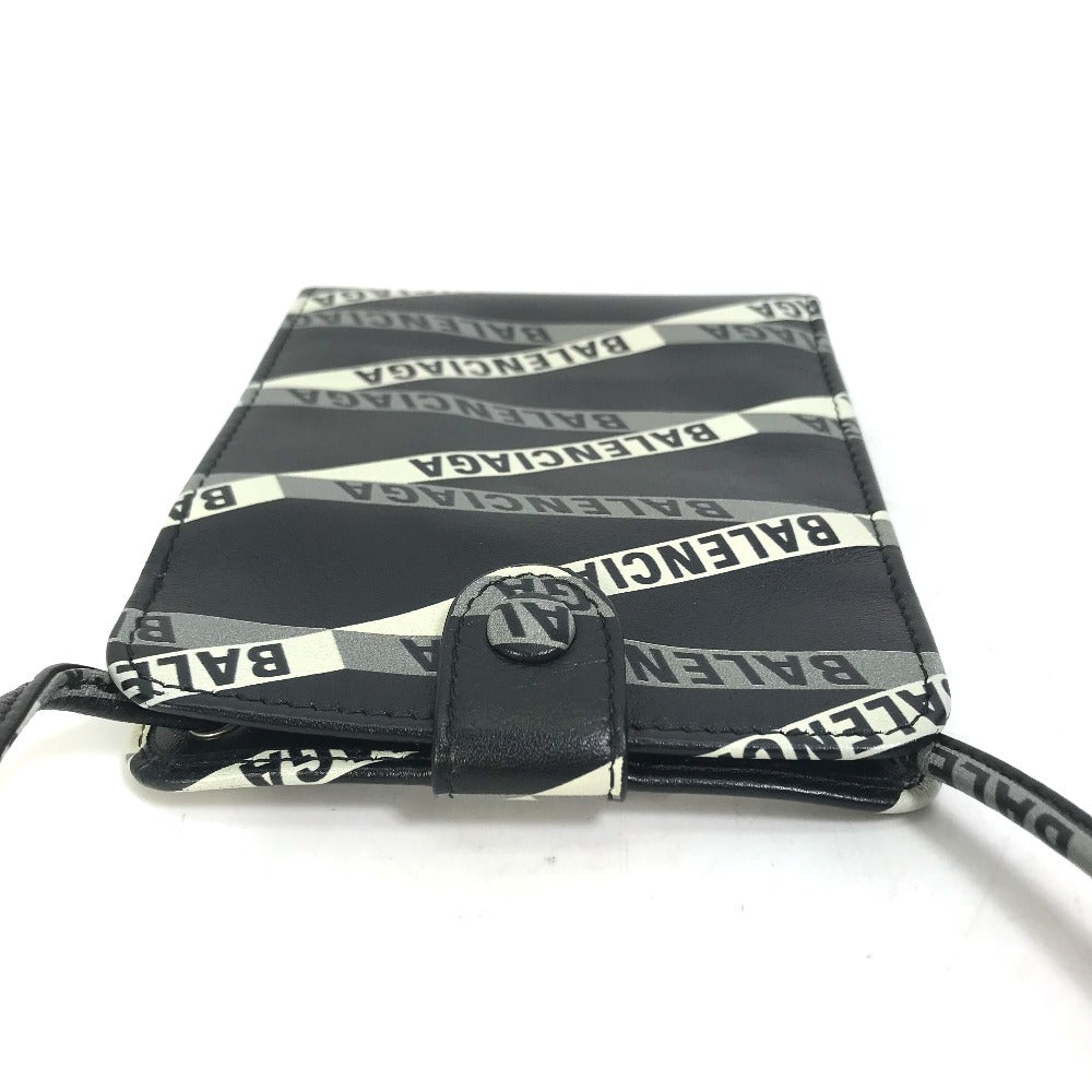 BALENCIAGA Shoulder Bag 541567 leather black Pouch Pochette Wallet Explorer Shoulder Wallet mens Used Authentic