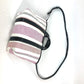 BALENCIAGA Handbag 671404 Leather, Raffia pink stripe BARBES SMALL