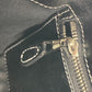 BALENCIAGA Handbag 671404 Leather, Raffia pink stripe BARBES SMALL