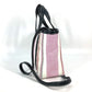 BALENCIAGA Handbag 671404 Leather, Raffia pink stripe BARBES SMALL