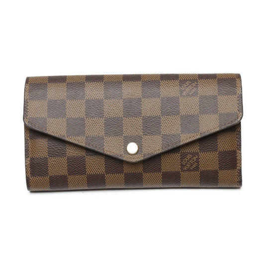 LOUIS VUITTON Long Wallet Purse N60114 Damier canvas Brown x pink Damier Rose Valerie