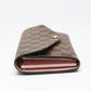 LOUIS VUITTON Long Wallet Purse N60114 Damier canvas Brown x pink Damier Rose Valerie