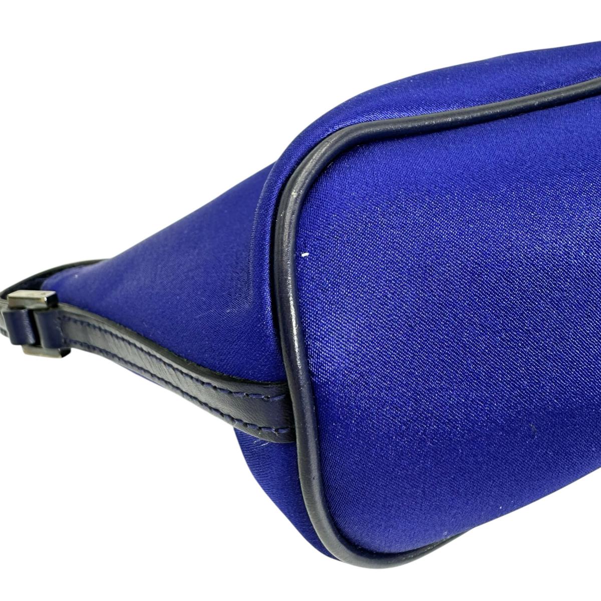GUCCI Pouch 039-1103 Satin, Leather blue Pouch Hand pouch unisex(Unisex) Used Authentic