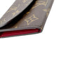 LOUIS VUITTON Long Wallet Purse M60136 Monogram canvas Brown x rouge 2 fold long wallet Monogram Portefeuille Emily Women Used Authentic