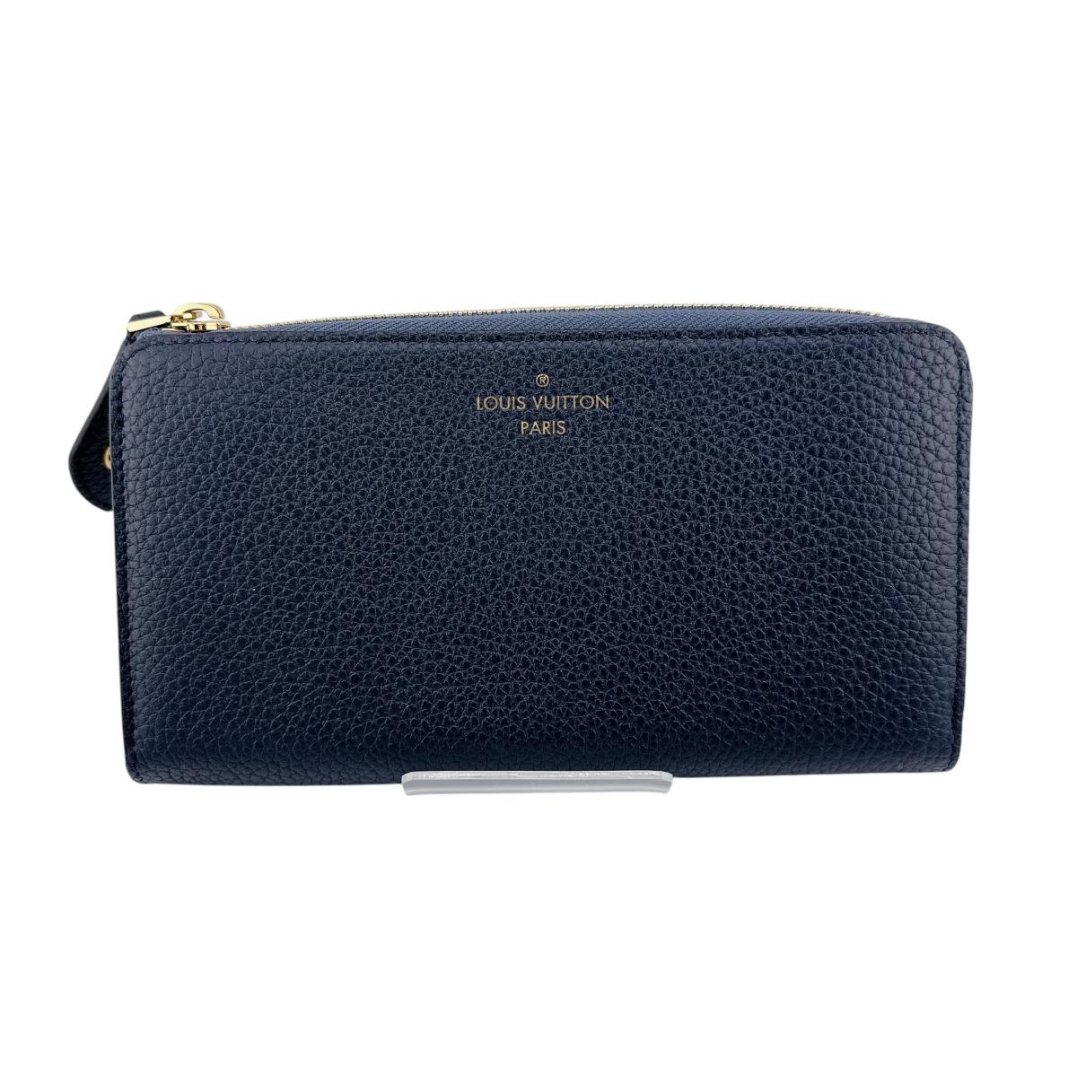LOUIS VUITTON Long Wallet Purse M68582 leather Blue Marine Long Wallet Purse Taurillon Clemence Portefeuille comet unisex(Unisex) Used Authentic