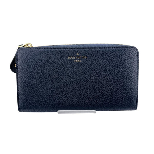 LOUIS VUITTON Long Wallet Purse M68582 leather Blue Marine Long Wallet Purse Taurillon Clemence Portefeuille comet unisex(Unisex) Used Authentic