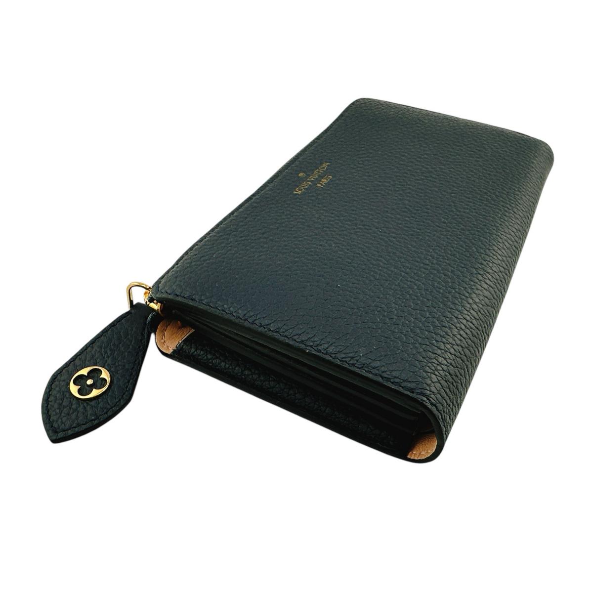 LOUIS VUITTON Long Wallet Purse M68582 leather Blue Marine Long Wallet Purse Taurillon Clemence Portefeuille comet unisex(Unisex) Used Authentic