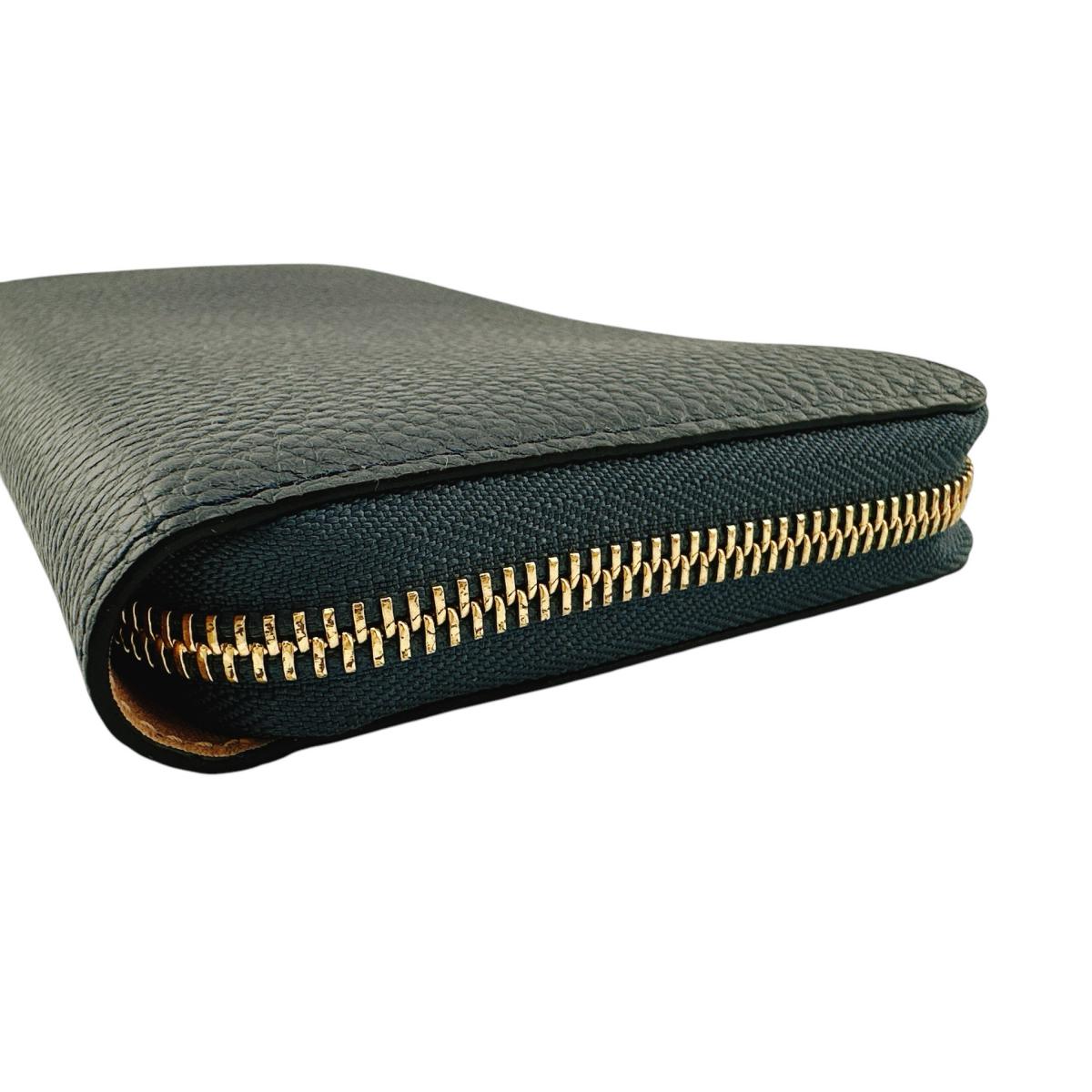 LOUIS VUITTON Long Wallet Purse M68582 leather Blue Marine Long Wallet Purse Taurillon Clemence Portefeuille comet unisex(Unisex) Used Authentic