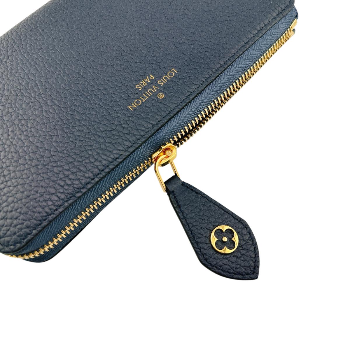 LOUIS VUITTON Long Wallet Purse M68582 leather Blue Marine Long Wallet Purse Taurillon Clemence Portefeuille comet unisex(Unisex) Used Authentic