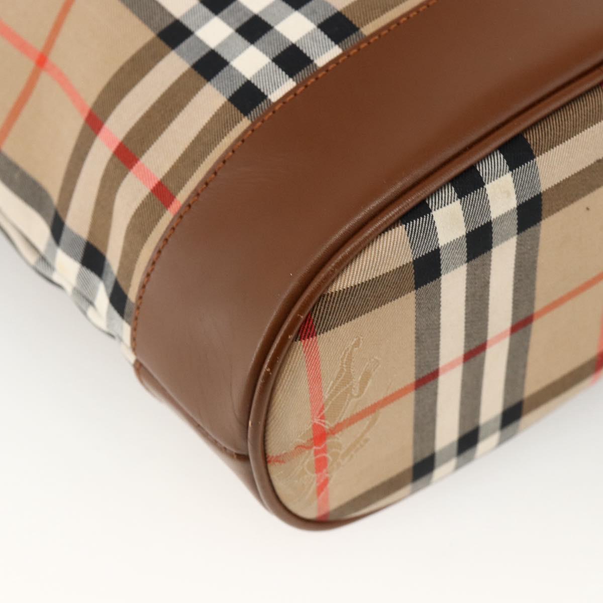 Burberrys Nova Check Shoulder Bag Canvas Beige Gold