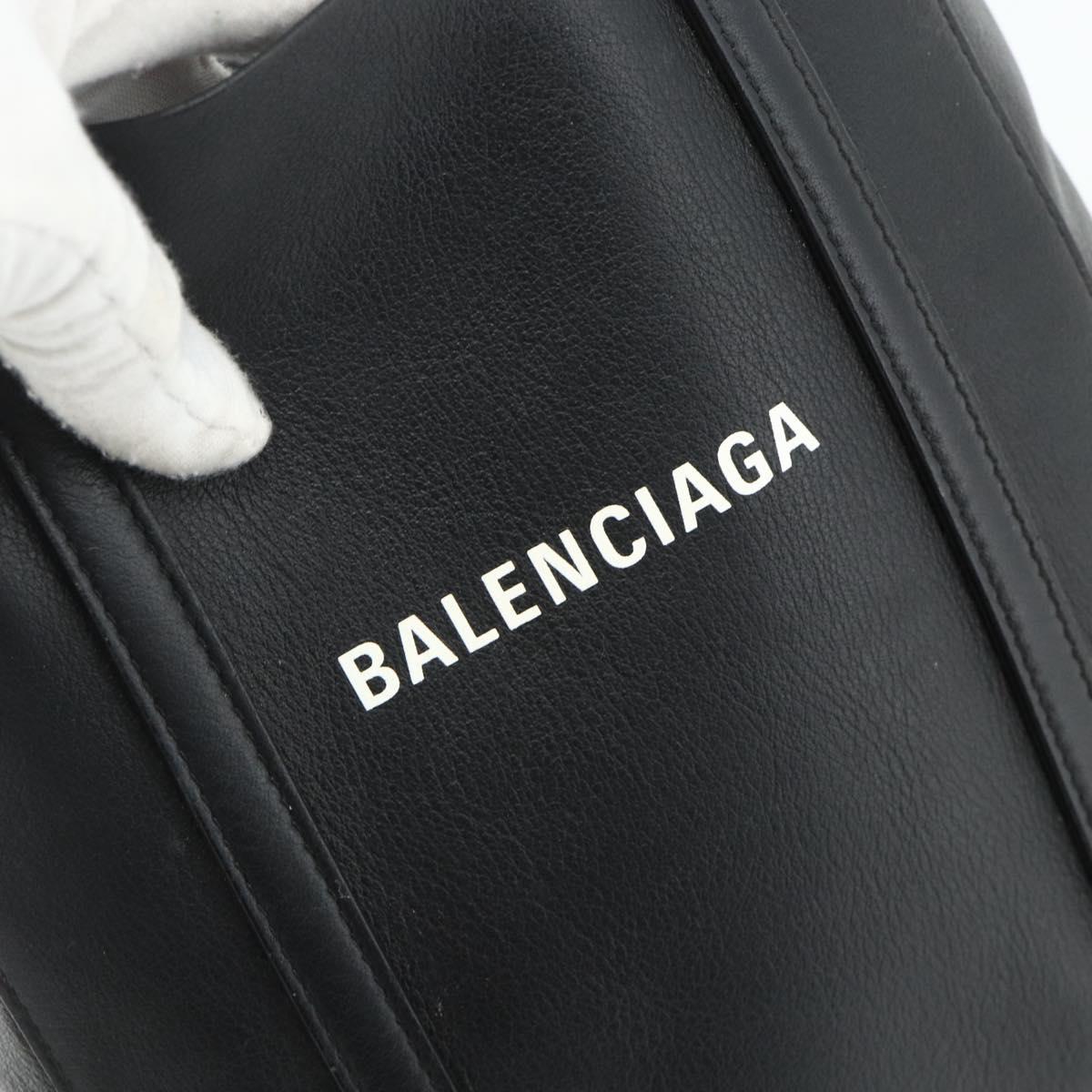 BALENCIAGA Two Way Mini Tote Bag Black Silver