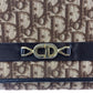 DIOR Canvas Shoulder Wallet on Chain Brown Beige Trotter Women Used Authentic