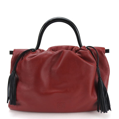 LOEWE Handbag leather Red Women Used Authentic