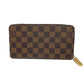 LOUIS VUITTON Long Wallet Purse N41661 Damier canvas Brown Zip Around Damier Zippy wallet unisex(Unisex) Used Authentic