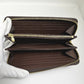 LOUIS VUITTON Long Wallet Purse N41661 Damier canvas Brown Zip Around Damier Zippy wallet unisex(Unisex) Used Authentic