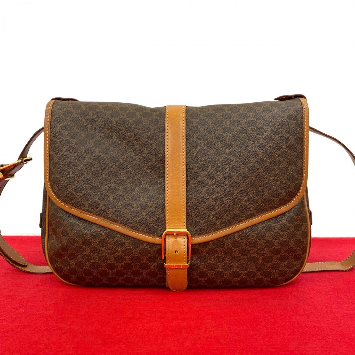 CELINE Shoulder Bag leather Brown