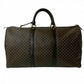 CELINE Boston Duffel bag Leather, PVC black Macadam Blason Triomphe Pattern Women Used Authentic