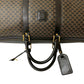 CELINE Boston Duffel bag Leather, PVC black Macadam Blason Triomphe Pattern Women Used Authentic