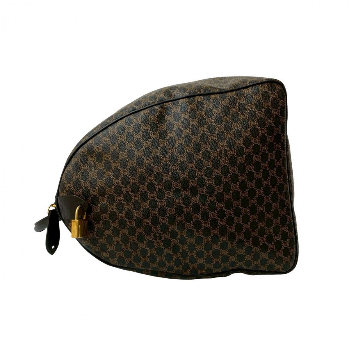 CELINE Boston Duffel bag Leather, PVC black Macadam Blason Triomphe Pattern Women Used Authentic